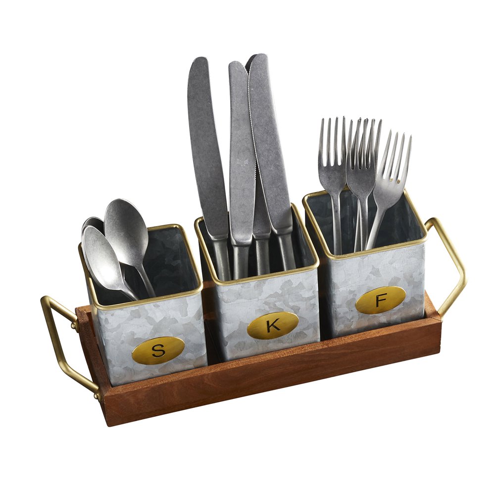 5.5" x 15.5" Rustic Utensil Caddy