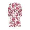 thumbnail image 5 of Pisexur Robes d'Été pour Femmes à Col en V à Manches Courtes Robe Mini Bohème à Imprimé Floral Robe d'Été Mode Décontractée Ample Robe Midi Plissée Fluide Robe T-Shirts pour Vacances à la Plage Hawaïennes, 5 of 5