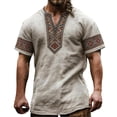 thumbnail image 2 of Henley Shirts for Men Summer Casual Retro Print Short Sleeve T Shirts for Man Renaissance Top Party Wear, 2 of 5