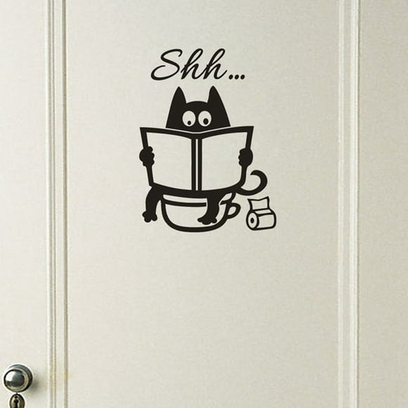 Jinsinto Wall Sticker Art Decals Removable Wallpaper Toilet Seat Cute Cat Vinyl Decor for Bathroom Fashion