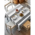 thumbnail image 6 of Grey Striped Table Cloth, Minimalist Farmhouse Stripe Waterproof Tablecloth for Square Tables, Reusable Washable Fabric Table Cover for Restaurant Kitchen Dining Tables 60"x60", 6 of 6