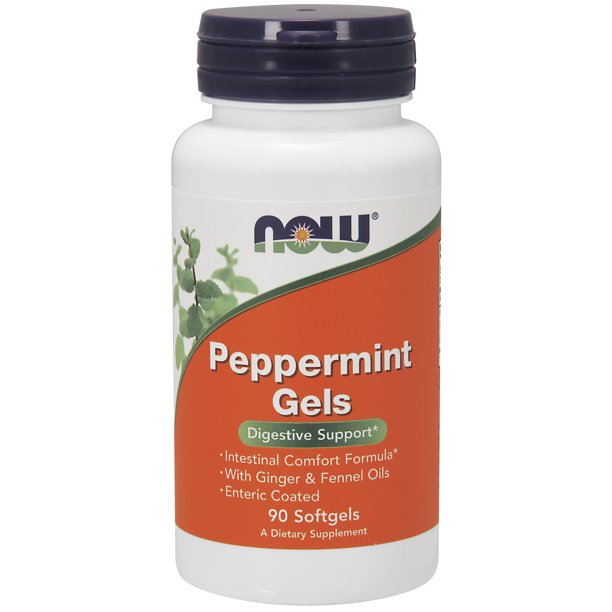 NOW Supplements, Peppermint Gels with Ginger & Fennel Oils, Enteric