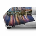 thumbnail image 3 of City Soft Flannel Fleece Throw Blanket, Hillsborough River Tampa Florida USA Downtown Idyllic Evening at Business District, Cozy Plush for Indoor and Outdoor Use, 70" x 90", Multicolor, by Ambesonne, 3 of 6