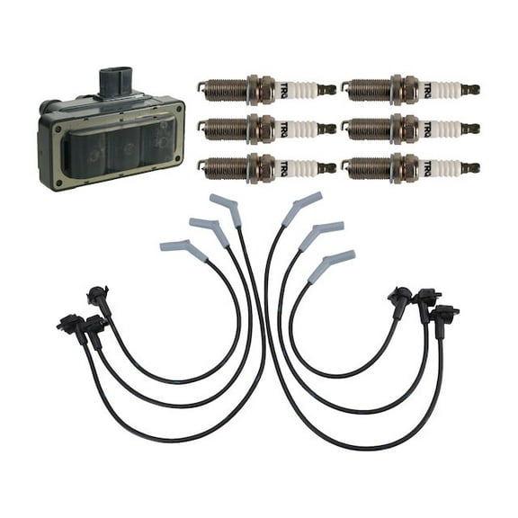 Ignition Coil Spark Plug and Wire Set 8 Piece - Compatible with 1998 - 2000 Ford Ranger 3.0L V6 1999