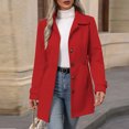 thumbnail image 4 of WIZUTIZ Women's Slim Fit Cardigan Jacket Solid Color Long Sleeve Thick Wool Blend Hoodless, 4 of 9