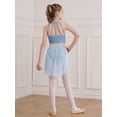 thumbnail image 4 of MSemis Kids Girls Lace Lyrical Dance Costume Ballet Leotard Dance Dress Light Blue 14, 4 of 7