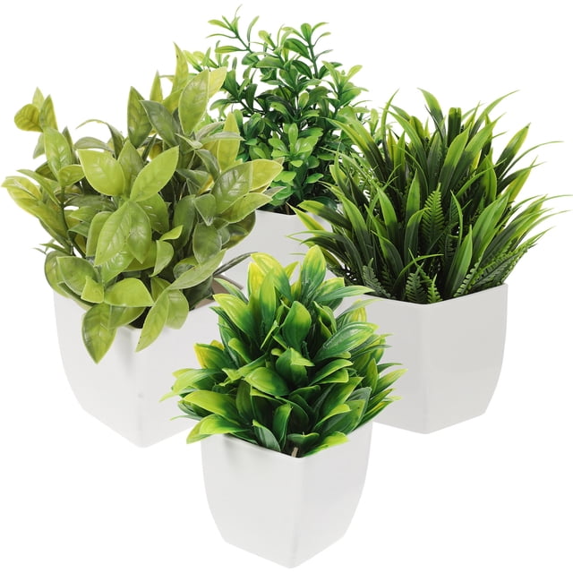 Planta en maceta falsa de escritorio, decoración de plantas para el hogar, planta Artificial decorativa, 4 Uds.