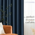 thumbnail image 2 of Curtainking Thermal Blackout Curtains for Living Room Grommet 40x96 inch, Navy Blue, 2 Panels, 2 of 7