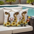 thumbnail image 5 of Sunflower Cow Pillow Covers 2 Pack Plant Farm Flower Pillowcase Waterproof Outdoor Throw Pillow Cover for Patio Garden Square Cushion 26”x26”, 5 of 9