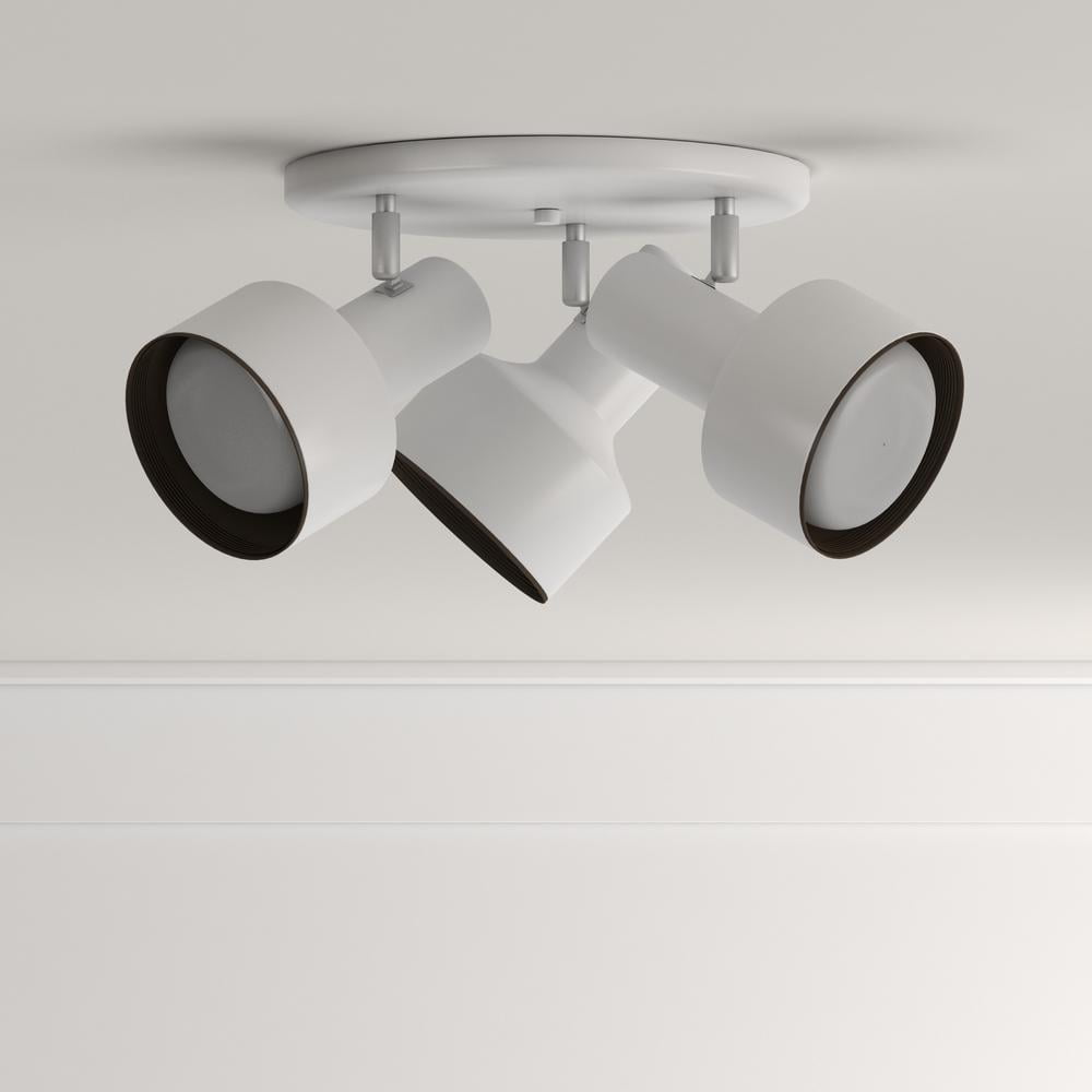UL Listed 3 Light Multidirectional Flush Mount Ceiling Fixture, Gray