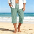 thumbnail image 7 of Men's Capri Pant Baggy Below Knee Summer Sweat Shorts Elastic Waist Athletic Casual Drawstring Pocketed 3/4 Pants, 7 of 7