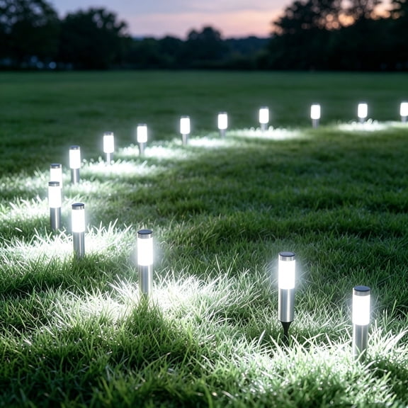 AuroraX Outdoor Solar Lights for Yard Decorative Cylindrical Garden Stake Lights LED Durable Waterproof Energy Efficient Home Exterior Decor