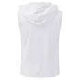 thumbnail image 5 of Qiylii Men's Shorts Set Solid Color Sleeveless Hooded Tank Tops + Drawstring High Waist Stretch Shorts, 5 of 8