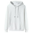 thumbnail image 3 of BiZtdJrK Big and Tall Pullover Hoodies for Men Long Sleev Drawstring Sweatshirts with Pockets Casual Lightweight Solid Basic Hoodie, White, XXL, 3 of 10