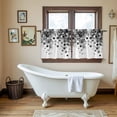 thumbnail image 4 of Black Gradient Tier Curtains 24 Inch Length, Abstract Polka Dots Vintage Modern Cafe Short Curtains for Bathroom Over Sink, Small Kitchen Curtain Light Filtering Tiered Drapes 2 Panels 27.5"Wx24"L, 4 of 8