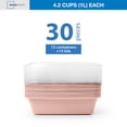 thumbnail image 3 of Mainstays 15-Pack 1-Compartment BPA-Free Plastic Meal Prep Food Storage Containers, Pink Blush, 3 of 10