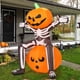 thumbnail image 4 of COMIN Cabeza de Calabaza Esqueleto de Calavera Inflable de Halloween de 5 pies con LED incorporados Decoración de Patio para Fiestas navideñas en Interiores, Exteriores, Patio, jardín, césped, 4 of 5
