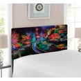 thumbnail image 2 of Garden Headboard, Colorful Christmas View at Buchart Gardens Celebrations Seasonal Nature Picture, Upholstered Decorative Metal Bed Headboard with Memory Foam, Twin Size, Teal and Red, by Ambesonne, 2 of 4