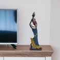 thumbnail image 4 of Escultura de arte africano, estatua de resina, centro de mesa, vintage, coleccionable, africana vestido azul, 4 of 7