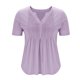 thumbnail image 5 of Camisas de Manga Corta para las Mujeres Casual Color Sólido Plisado V-Cuello Blusas, Moda Verano Top para Diario Y Fiesta, 5 of 7