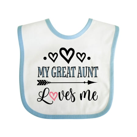 

Inktastic My Great Aunt Loves Me Gift Baby Girl Bib