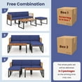 thumbnail image 7 of Spaco 5 Piece Patio Acacia Wood Chair Set with Ottomans and Coffee Table-Navy, 7 of 7