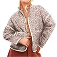 thumbnail image 2 of Parkas de manga larga para mujer, chaquetas acolchadas cálidas para mujer, chaqueta acolchada de manga larga con estampado floral, abrigos con bolsillos, blusa para mujer, 2 of 6