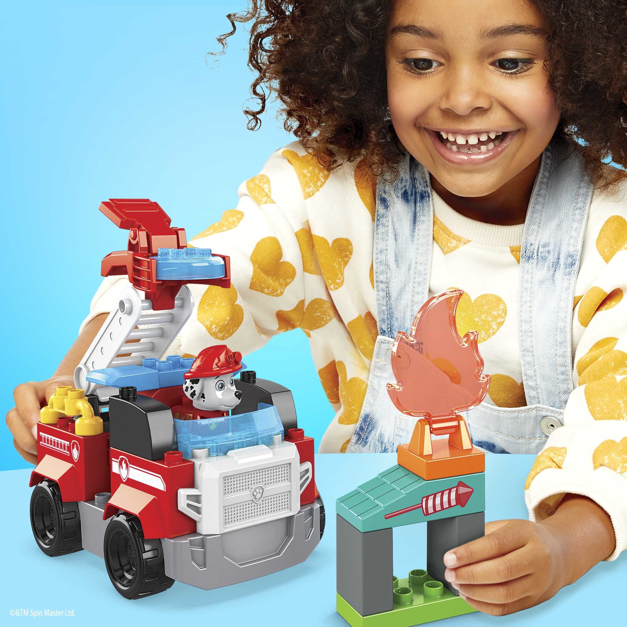 Mega Bloks PAW Patrol Marshall's City Fire Rescue GYJ01, Building Toys for Toddlers (34 Pieces)