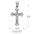 thumbnail image 3 of Ioka-14K White Gold Jesus Crucifix Cross Religious Charm Pendant with 0.8mm Box Chain Necklace - 24", 3 of 4