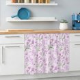 thumbnail image 5 of Pink Purple Spring Floral Small Sink Skirt, Bathroom Vanity Cabinet Adhesive Curtain, Green Botanical Wildflower Blossoms Utility Under Sink Cover Decorative Kitchen Cabinet Curtains 10"x11", 5 of 8