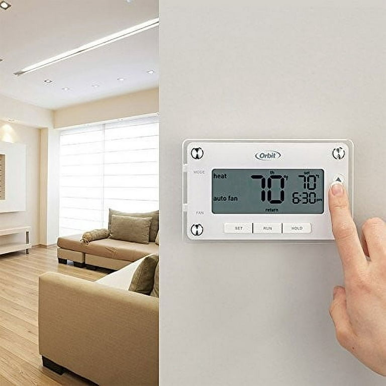 Orbit 83521 Clear Comfort Programmable Thermostat with Large, Easy-to-Read  Display , White