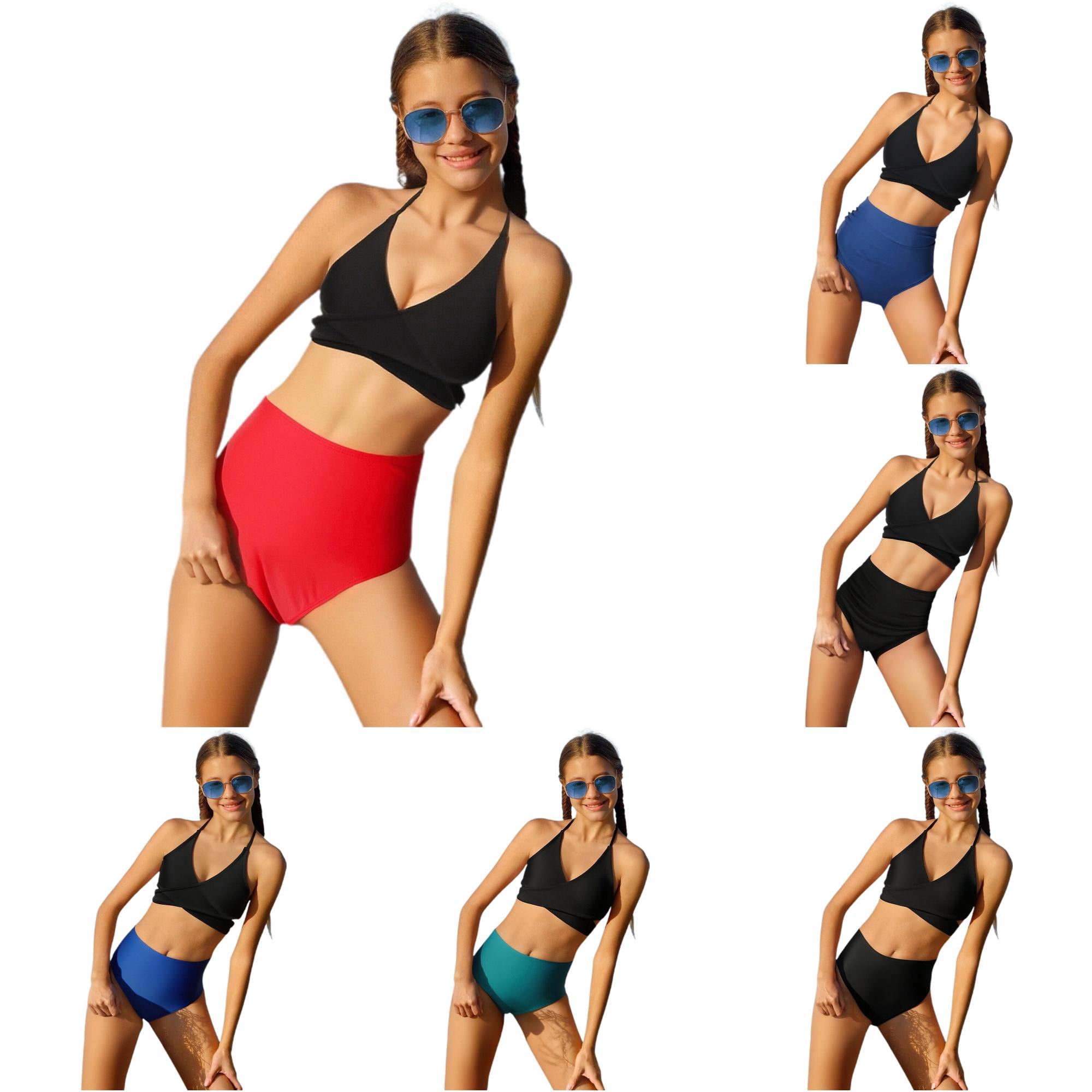 Bikini for Girls Two Piece Swimwear Beach Sport Outfit with Comfortable Fit and Stylish Design Swimsuits Girls 11-12 Years