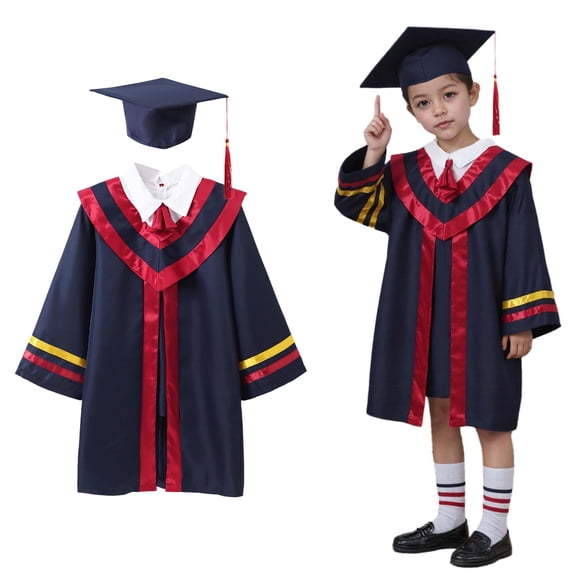Graduation Preschool Cap and Gown Set with Tassel Kids Graduation Outfit Graduation Dress for Girls 5-7 Years