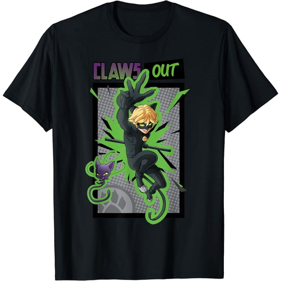 Miraculous Collection Cat Noir Focus T-Shirt, Vintage Birthday Gift