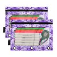 thumbnail image 2 of 2 Pack Pencil Bag 9.84x6.1 Inch 3-Ring Page Turning Folder Zipper Pencil Case Pencil Bag Page Turning File BagPurple Vine, 2 of 6