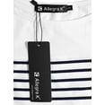 thumbnail image 5 of CamiseDe ManLarPaMujer bloque de colorrayas triple color simple Azul Oscuro 3XL, 5 of 5