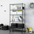 thumbnail image 6 of Ktaxon Commercial 5 Tier Storage Rack, Adjustable Rolling Metal Garage Shelving Chrome, 35''W x 14''D x 65''H, Capacity for 440lbs, 6 of 11