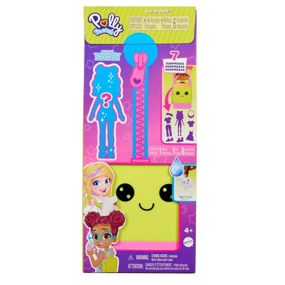 Polly Pocket Dolls & Playset, Lil’ Styles Travel Toy Collection with 3-inch Doll, Multi-Color