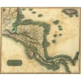 thumbnail image 2 of Vintage Maps 23x20 Black Modern Framed Museum Art Print Titled - Spanish Central America, 2 of 4