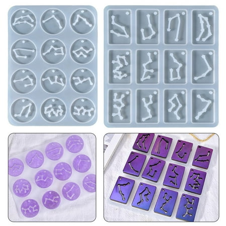 

MEGAWHEELS Silicone Pendant Mould with Constellation DIY Resin Crafts Tool