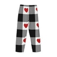 thumbnail image 5 of Bingfone Heart Black Buffalo Plaid Gingham Mens All Over Print Sleep Pajama Pants-Xx-Large, 5 of 9