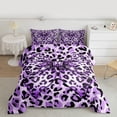 thumbnail image 2 of jejeloiu Cheetah Bowtie Queen Comforter Set,Purple Leopard Print Bedding Comforter Set For Adults Reversible 3-Piece, 2 of 8