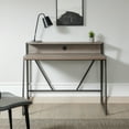 thumbnail image 4 of Leick Home Fletcher Contemporary Writing Desk with Single-Shelf, Roughsawn Oak/Gunmetal, 4 of 16