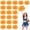 Matte Orange, variant on Cheerleading Pom Poms 18 Pcs with Handle Style, Handheld Squad Pompoms for Sports Team Cheer Spirit Games Dance Party Adults