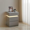 thumbnail image 5 of LEDREM LED Nightstand with 3 Drawers,Adjustable RGB Light Colors and Modes,Modern Bedside Table with Large Storage and Remote,Side Table,Cloud White, 5 of 6