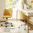 thumbnail image 2 of 14 Karat Home Office Chair Armless Fabric Vanity Desk Chair with Adjustable Height for Adults, Mustard, 2 of 7