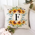 thumbnail image 4 of Monogram Letter F Summer Sunflower Throw Pillow Covers 18x18 Inch, Floral Bee Pillows Covers Decorative Family Last Name Initial Throw Pillowcase Decor for Couch Sofa, 4 of 6
