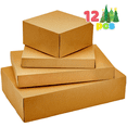 thumbnail image 2 of Joyfy 12 Pcs Christmas Kraft Gift Boxes with Lids for Christmas and All Holidays (3 Boxes, 3 Medium, 6 Large), 2 of 9
