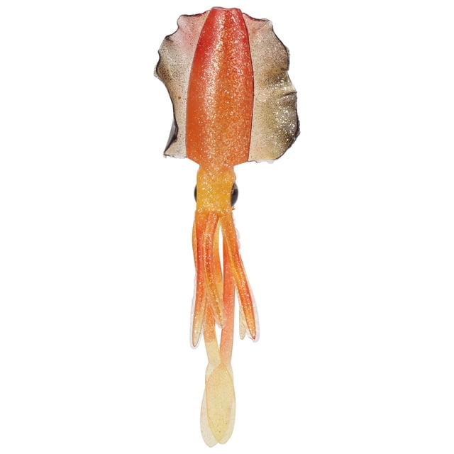 Cebo suave de calamar luminoso, ojos 3D, pesca en agua salada, señuelo de pulpo, cebo Wobbler Artificial, naranja intermitente