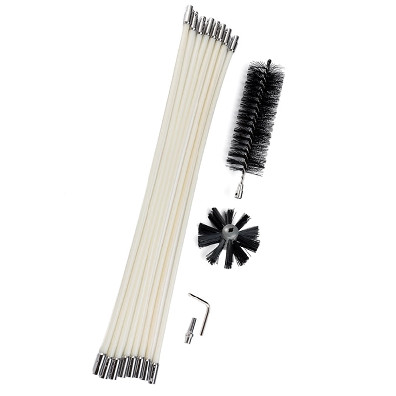 60cm Chimney Cleaner Cleaning Brush + Rod Set Kit Rotary Sweep System